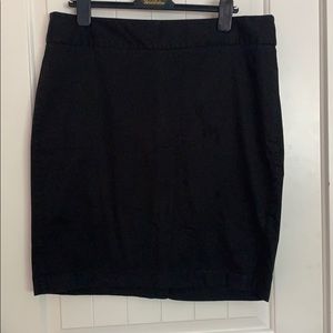 Black cotton pencil skirt
